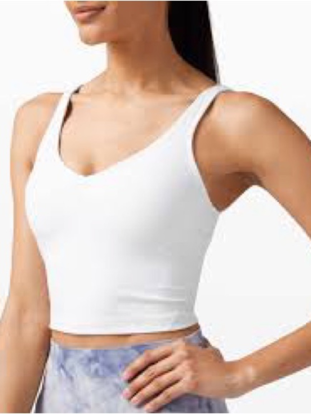 Lululemon Align Tank White Size 6 Nulu Built-In Bra Cropped Yoga Top $68